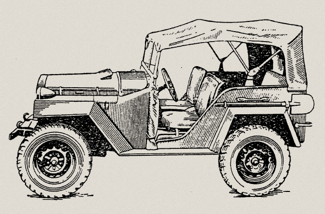 Общий вид автомобиля ГАЗ-67 из руководства 1948 года