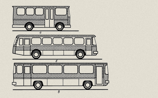 Цветографические схемы автобусов дальнего следования по ГОСТ 24348-80